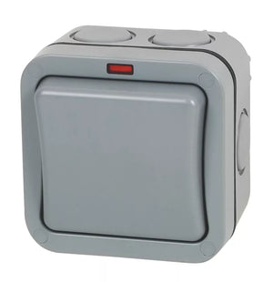 BRITISH GENERAL WP12 IP66 20A 1-GANG 2-WAY WEATHERPROOF OUTDOOR SWITCH WITH NEON - MonkeyTools