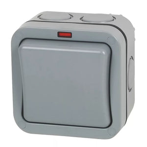 BRITISH GENERAL WP12 IP66 20A 1-GANG 2-WAY WEATHERPROOF OUTDOOR SWITCH WITH NEON - MonkeyTools