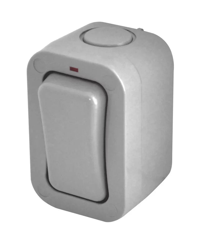 BRITISH GENERAL WP12S IP66 20A 1-GANG 2-WAY WEATHERPROOF OUTDOOR SWITCH WITH NEON - MonkeyTools