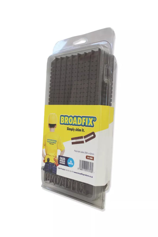 BROADFIX DOUBLE SNAP WEDGE SHIMS ONE SIZE 200MM X 1-9MM X 42MM 16 PACK - MonkeyTools