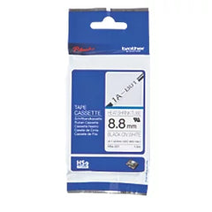 BROTHER HSE221 BLACK ON WHITE HEAT SHRINK TUBING 8.8MM X 1.5M