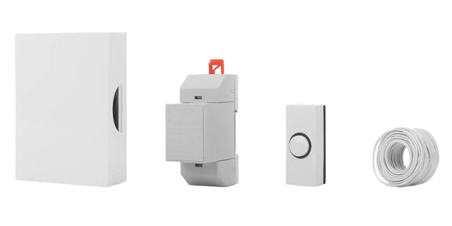 BYRON 720K WIRED WALL-MOUNTED DOORBELL KIT WITH TRANSFORMER WHITE - MonkeyTools