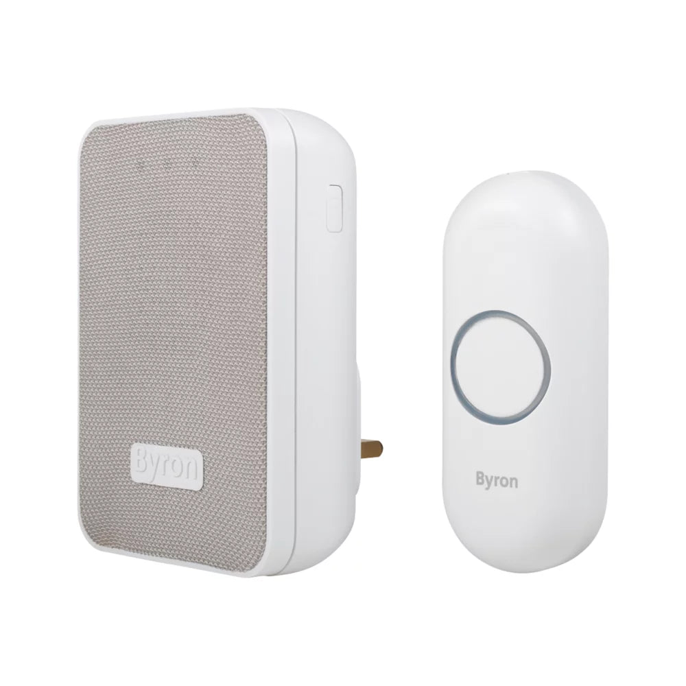BYRON DBY-22322UK PLUG-IN WIRELESS DOORBELL WHITE / GREY - MonkeyTools