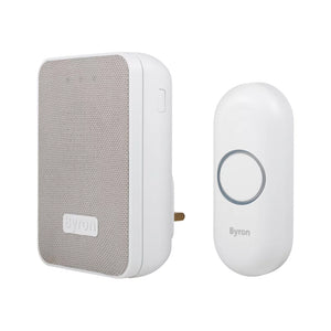 BYRON DBY-22322UK PLUG-IN WIRELESS DOORBELL WHITE / GREY - MonkeyTools