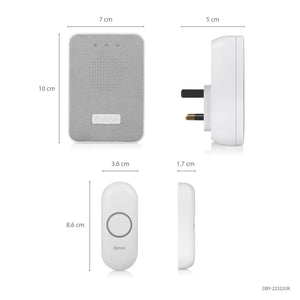 BYRON DBY-22322UK PLUG-IN WIRELESS DOORBELL WHITE / GREY - MonkeyTools
