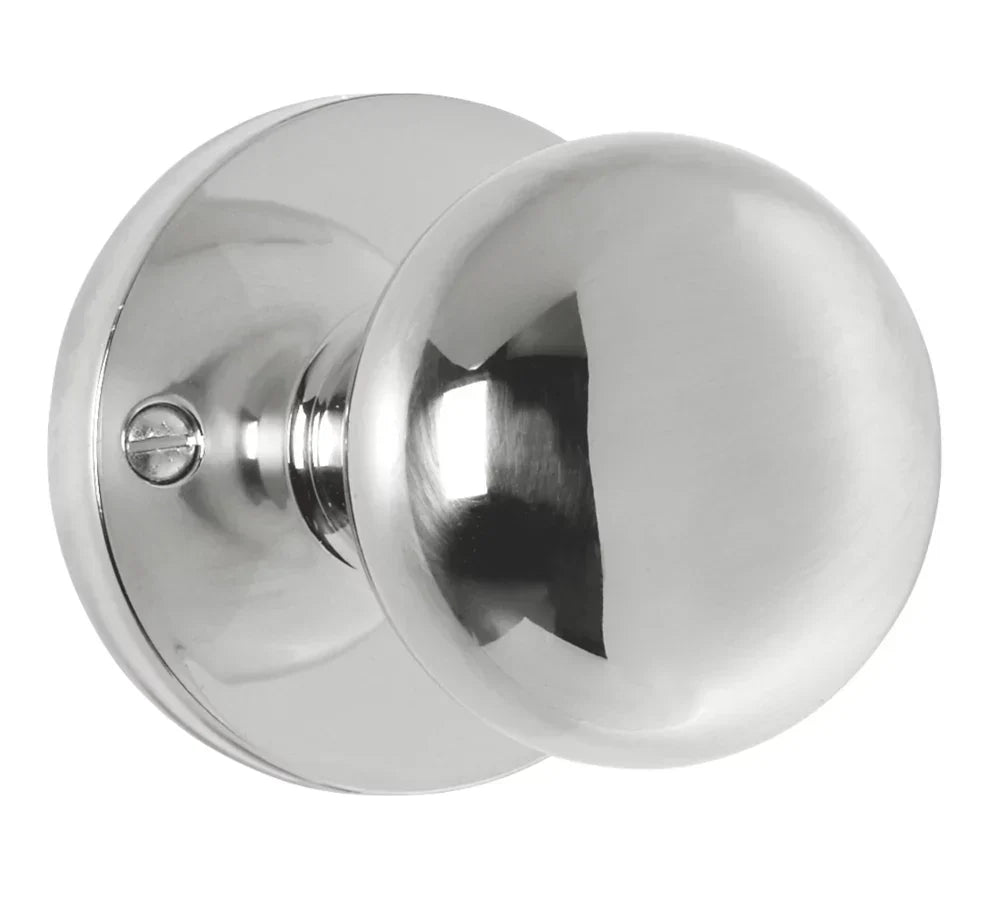 CARLISLE BRASS MUSHROOM MORTICE KNOB 61MM SET POLISHED CHROME - MonkeyTools