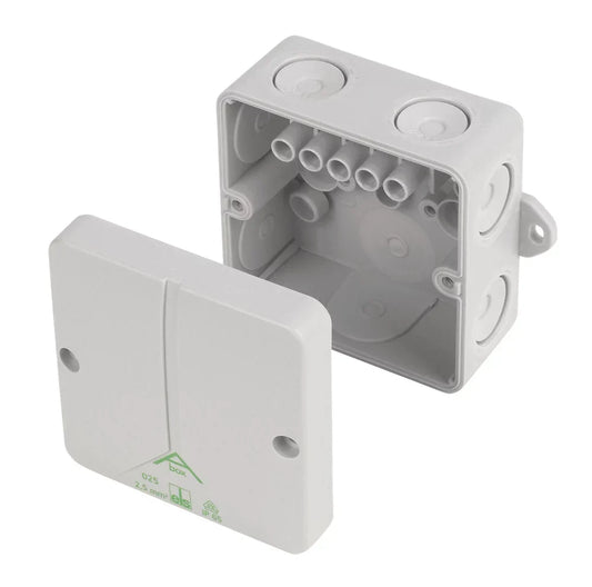 CED IP65 24A 5-TERMINAL WEATHERPROOF OUTDOOR ADAPTABLE BOX 80MM X 52MM X 80MM - MonkeyTools