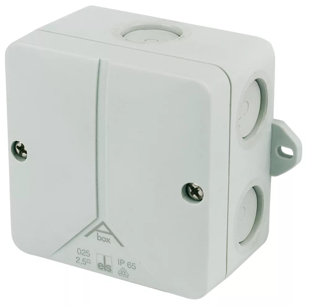 CED IP65 24A 5-TERMINAL WEATHERPROOF OUTDOOR ADAPTABLE BOX 80MM X 52MM X 80MM - MonkeyTools