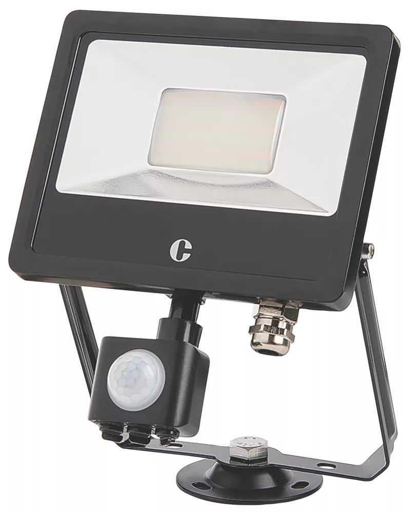 COLLINGWOOD OUTDOOR LED FLOODLIGHT WITH PIR SENSOR BLACK 20W UP TO 2400LM - MonkeyTools