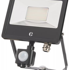 COLLINGWOOD OUTDOOR LED FLOODLIGHT WITH PIR SENSOR BLACK 20W UP TO 2400LM - MonkeyTools