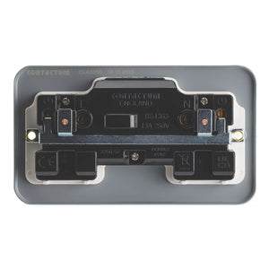CONTACTUM 13A 2-GANG DP SWITCHED METAL CLAD SOCKET WITH WHITE INSERTS - MonkeyTools