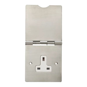 CONTACTUM 3344BSB 13A 1-GANG UNSWITCHED FLOOR SOCKET BRUSHED STEEL WITH BLACK INSERTS - MonkeyTools