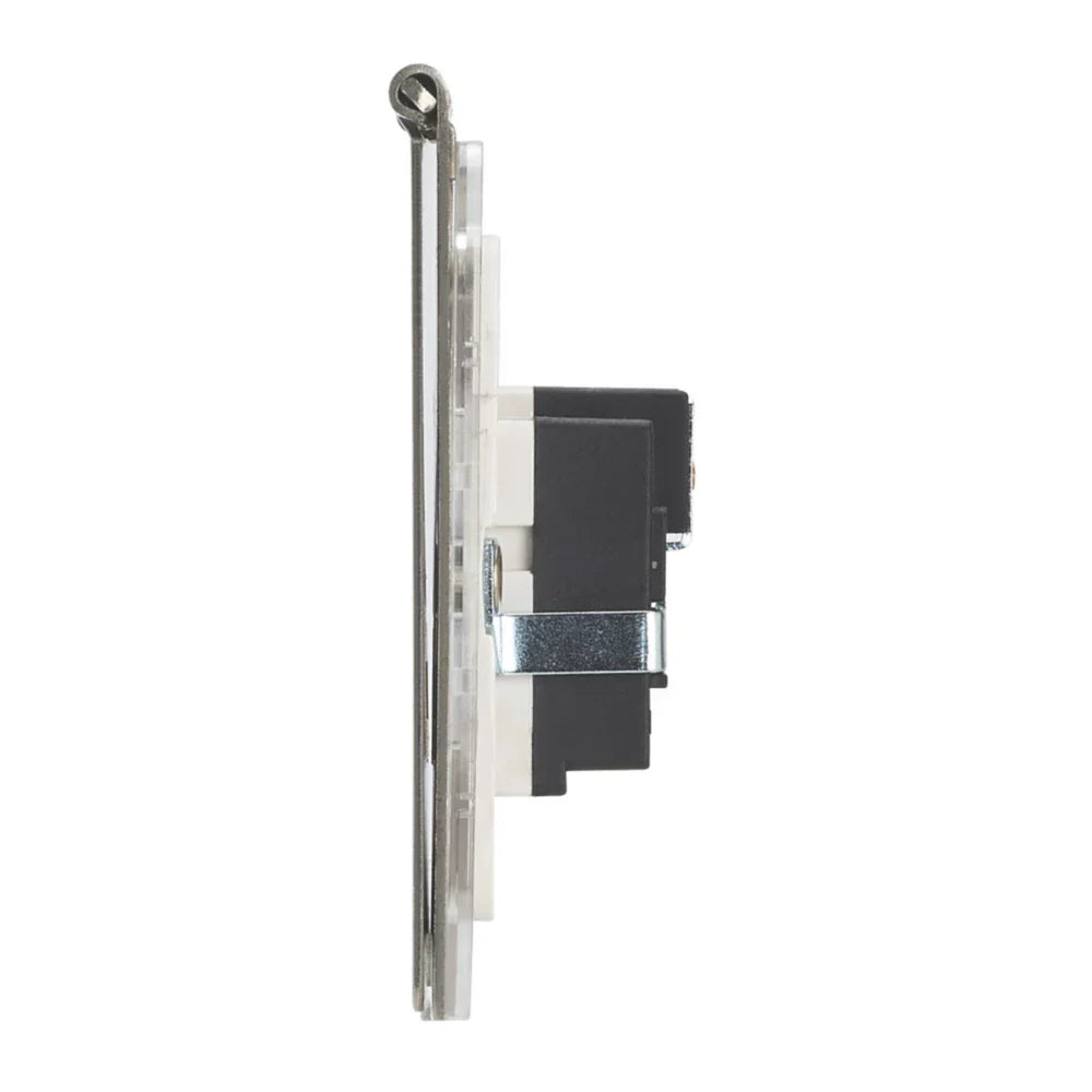 CONTACTUM 3344BSB 13A 1-GANG UNSWITCHED FLOOR SOCKET BRUSHED STEEL WITH BLACK INSERTS - MonkeyTools