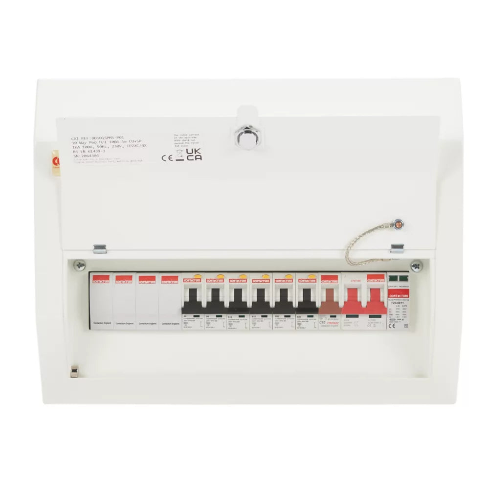 CONTACTUM DEFENDER 1.0 12-MODULE 6-WAY POPULATED MAIN SWITCH CONSUMER UNIT WITH SPD - MonkeyTools