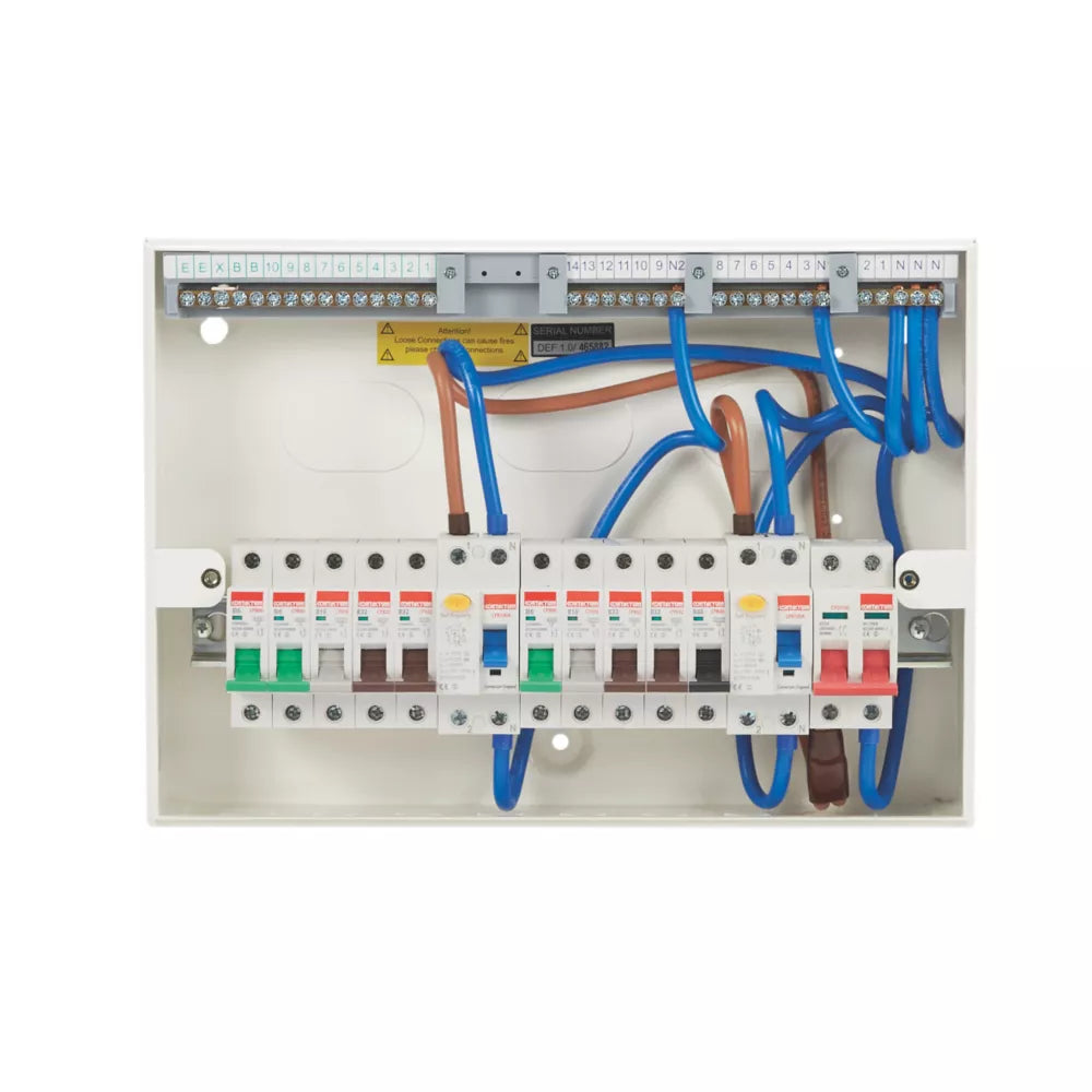 CONTACTUM DEFENDER 1.0 16-MODULE 10-WAY POPULATED HIGH INTEGRITY DUAL RCD CONSUMER UNIT - MonkeyTools