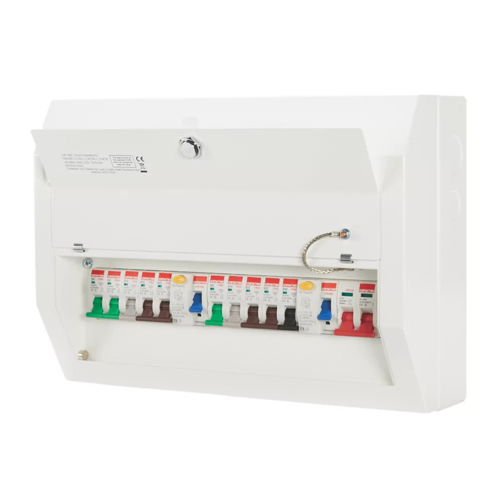 CONTACTUM DEFENDER 1.0 16-MODULE 10-WAY POPULATED HIGH INTEGRITY DUAL RCD CONSUMER UNIT - MonkeyTools