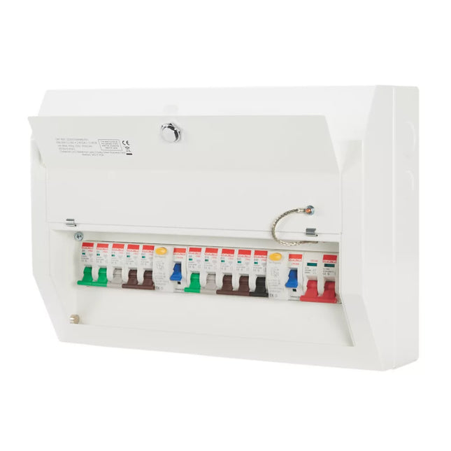 CONTACTUM DEFENDER 1.0 16-MODULE 10-WAY POPULATED HIGH INTEGRITY DUAL RCD CONSUMER UNIT - MonkeyTools