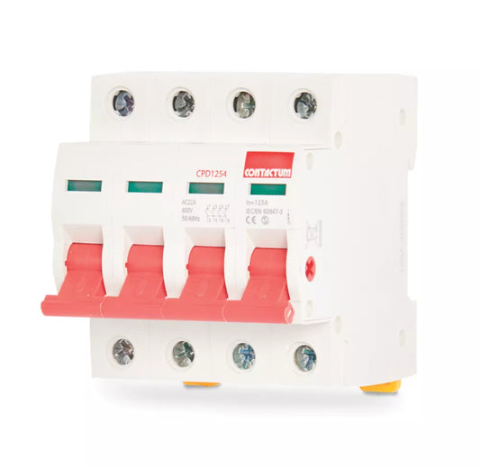 CONTACTUM DEFENDER 125A TP & N 3-PHASE ISOLATOR SWITCH - MonkeyTools