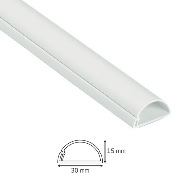 D-LINE PVC WHITE MINI TRUNKING 30MM X 15MM X 2M - MonkeyTools