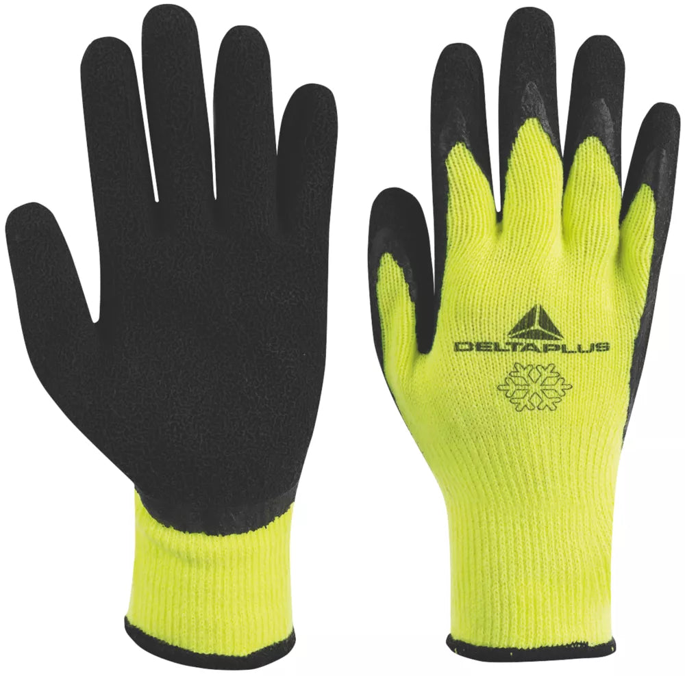 DELTA PLUS APOLLON VV735 LATEX THERMAL WORK GLOVES YELLOW/BLACK LARGE - MonkeyTools