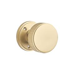 DESIGNER LEVERS KENSINGTON KNURLED DOOR KNOB 60MM PAIR BRUSHED BRASS - MonkeyTools