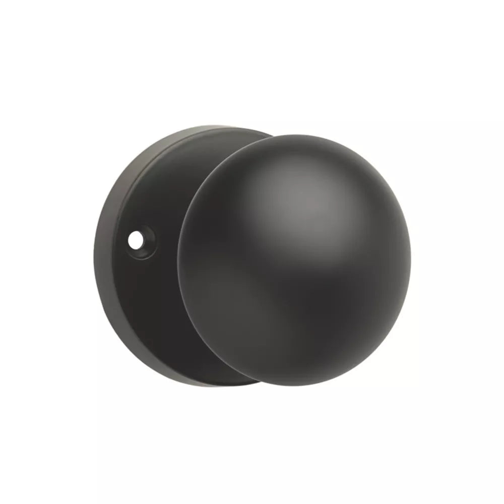 DESIGNER LEVERS ORION MORTICE DOOR KNOB PAIR MATT BLACK 58MM - MonkeyTools