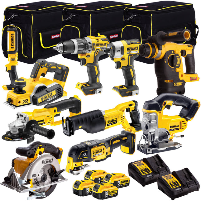 Dewalt 18v XR Li-Ion 10 Piece Pack 4 X 5Ah Batteries Charger DEW-KIT4M - MonkeyTools