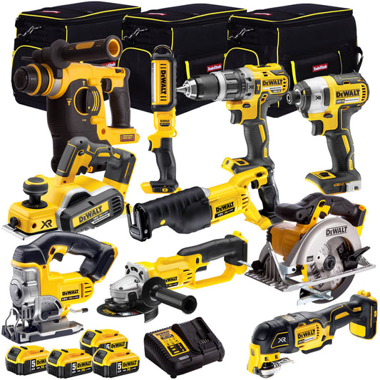 DeWalt DCK10BTSKIT1 18v XR Li-ion 10pc 4 x 5.0Ah Batteries Bag Kit - MonkeyTools