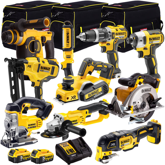 Dewalt 18V 10 Piece Power Tool Kit with 2 x 5.0Ah Batteries T4TKIT-925 - MonkeyTools