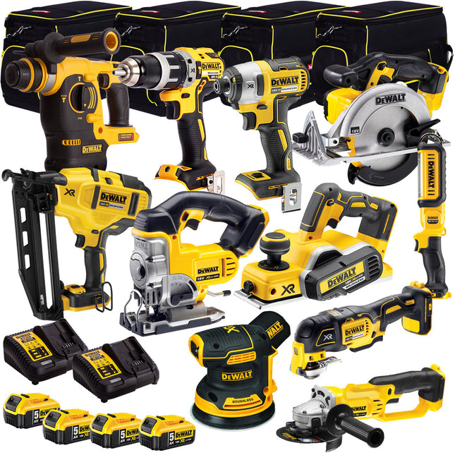 Dewalt 18V 11 Piece Power Tool Kit with 4 x 5.0Ah Batteries T4TKIT-917 - MonkeyTools