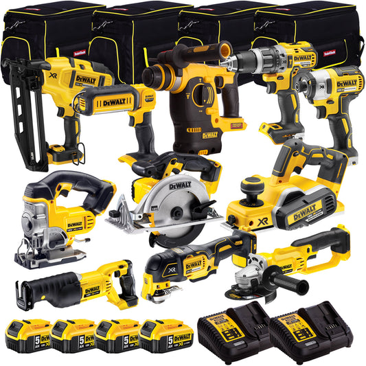 Dewalt 18V 11 Piece Power Tool Kit with 4 x 5.0Ah Batteries T4TKIT-935 - MonkeyTools