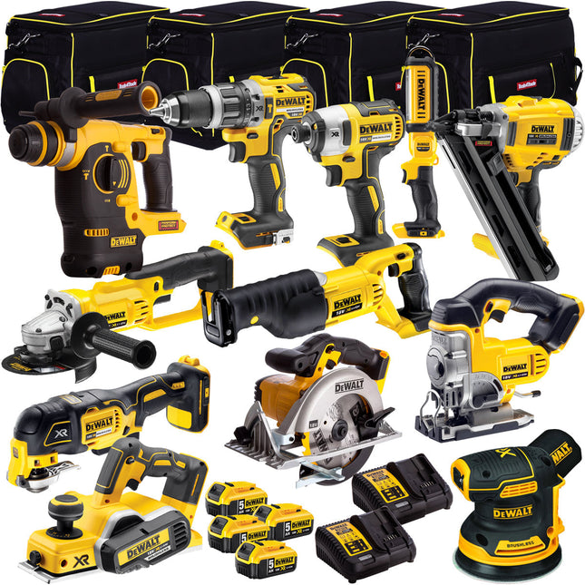 Dewalt 18V 12 Piece Power Tool Kit with 4 x 5.0Ah Batteries T4TKIT-839 - MonkeyTools