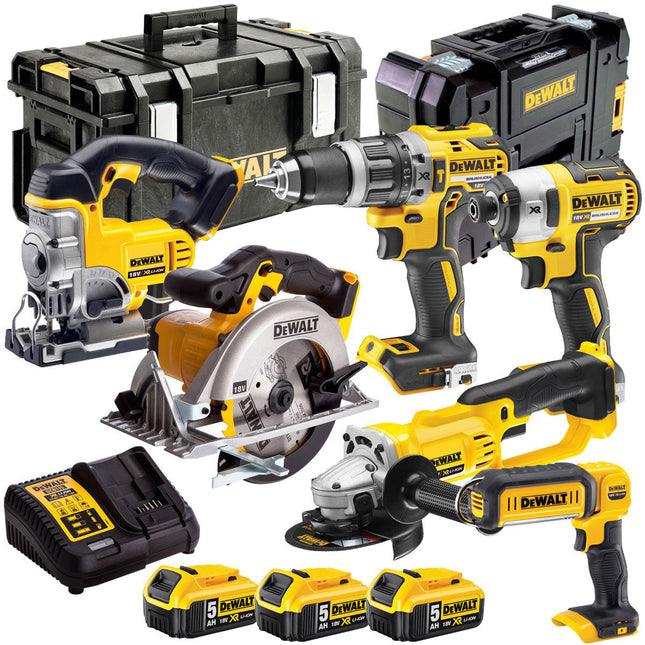 Dewalt 18V 6 Piece Cordless Power Tool Kit with 3 x 5.0Ah Batteries T4TKIT-833 - MonkeyTools