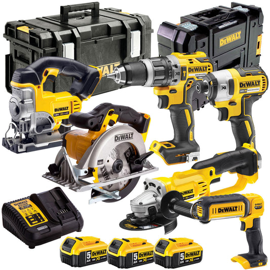 Dewalt 18V 6 Piece Cordless Power Tool Kit with 3 x 5.0Ah Batteries T4TKIT-833 - MonkeyTools