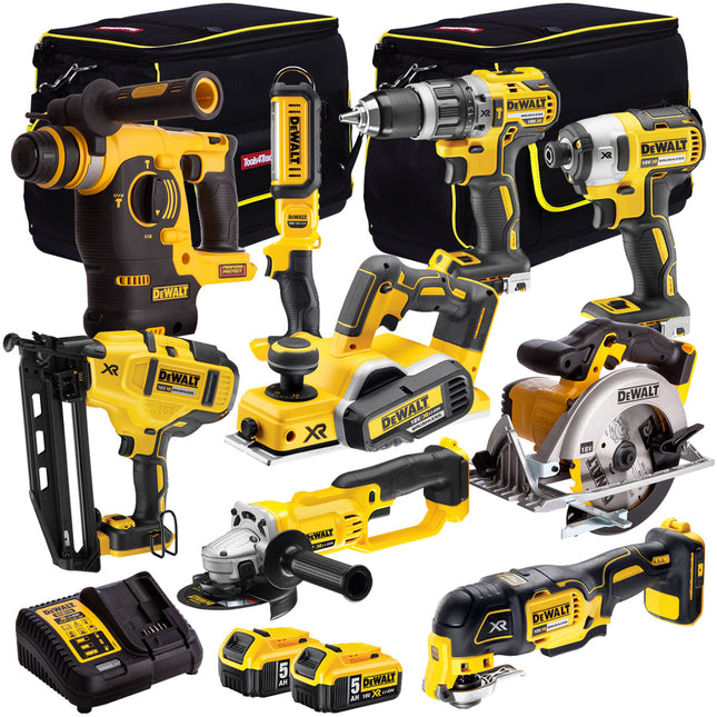 Dewalt 18V 9 Piece Power Tool Kit with 2 x 5.0Ah Batteries T4TKIT-924 - MonkeyTools