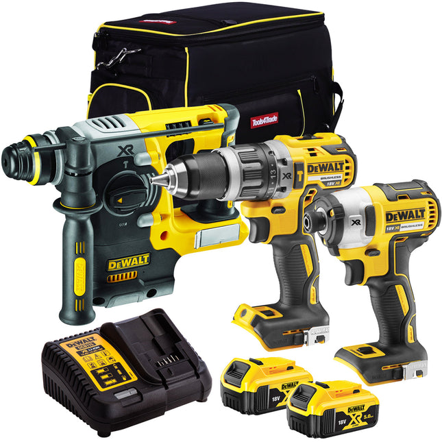 Dewalt 3 Piece 18V Li-ion Kit 2 x 5.0Ah Batteries & Charger T4TKIT-174 - MonkeyTools