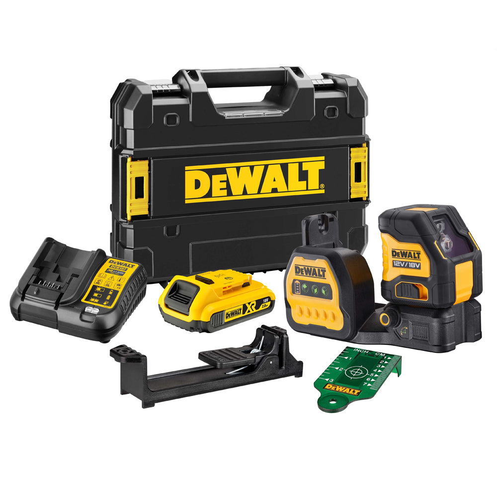Dewalt DCE088D1G18 12/18V XR Self-Levelling Cross Line Green Beam Laser With 2.0Ah Battery - MonkeyTools
