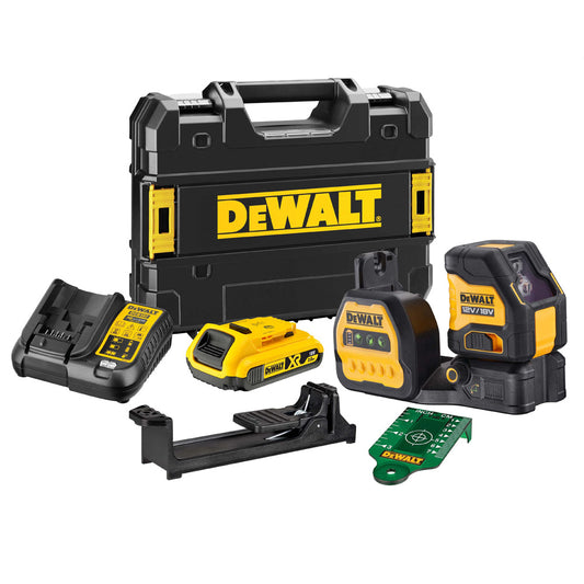 Dewalt DCE088D1G18 12/18V XR Self-Levelling Cross Line Green Beam Laser With 2.0Ah Battery - MonkeyTools
