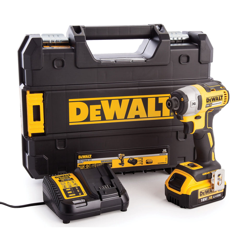 Dewalt DCF887M1 18V Brushless Impact Driver with1 x 4.0Ah Battery Charger & Carry Case - MonkeyTools
