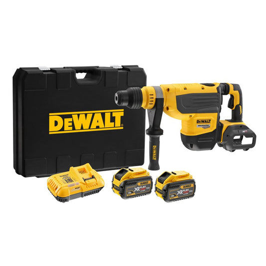 DeWalt DCH733X2 54V Flexvolt SDS MAX Hammer Drill 2 x 9.0Ah Battery Charger & Case - MonkeyTools