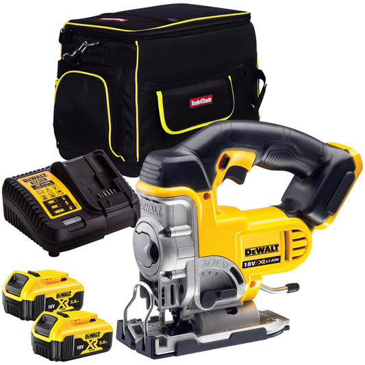Dewalt DCS331N 18V Cordless Jigsaw with 2 x 5.0Ah Batteries & Charger in Bag - MonkeyTools