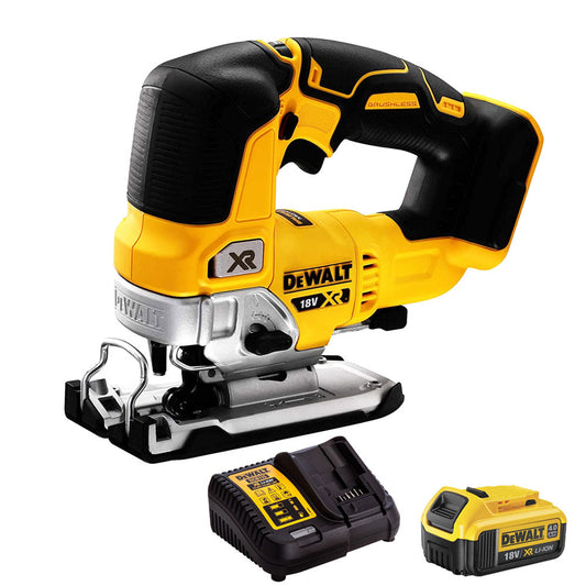 Dewalt DCS334N 18V Brushless Top Handle Jigsaw with 1 x 4.0Ah Battery & Charger - MonkeyTools