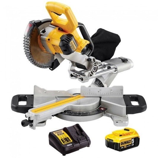 Dewalt DCS365N 18V Cordless 184mm Mitre Saw With 1 x 5.0Ah Battery & Charger - MonkeyTools