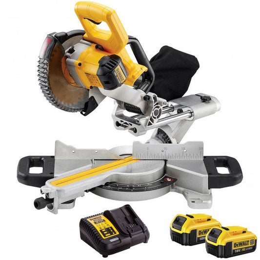 Dewalt DCS365N 18V Mitre Saw 184mm with 2 x 4.0Ah Batteries & Charger - MonkeyTools