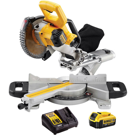 DeWalt DCS365N 18v XR 184mm XPS Slide Mitre Saw Body With 4.0Ah Battery & Charger - MonkeyTools