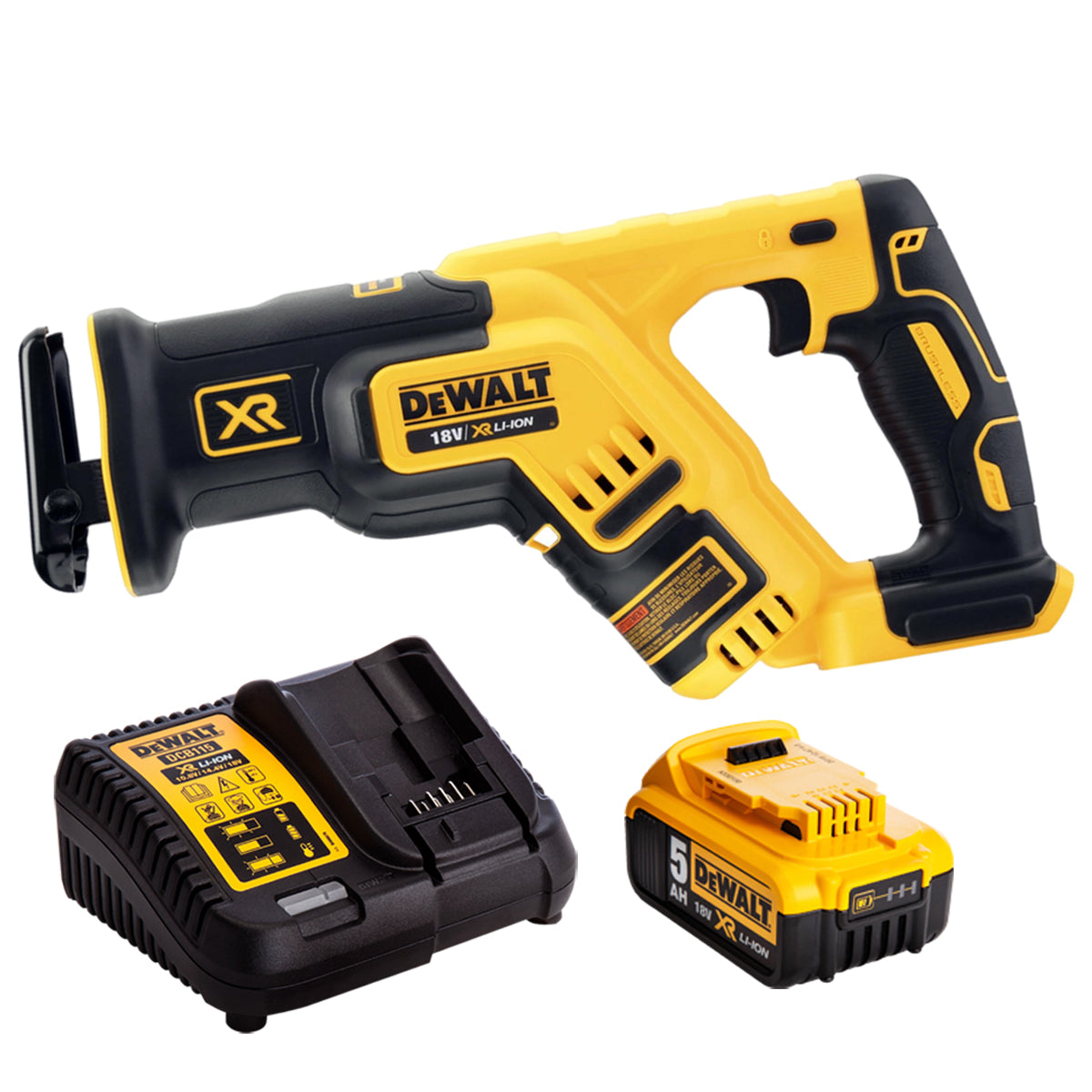 DeWalt DCS367N 18V Brushless Compact Reciprocating Saw with 1 x 5.0Ah Battery & Charger - MonkeyTools
