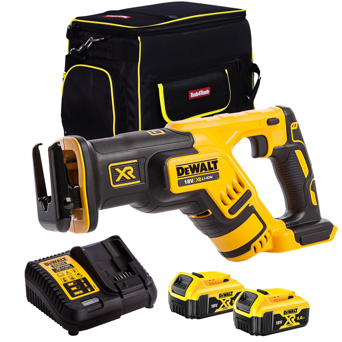 DeWalt DCS367N 18V Brushless Reciprocating Saw with 2 x 5.0Ah Batteries & Charger in Bag - MonkeyTools
