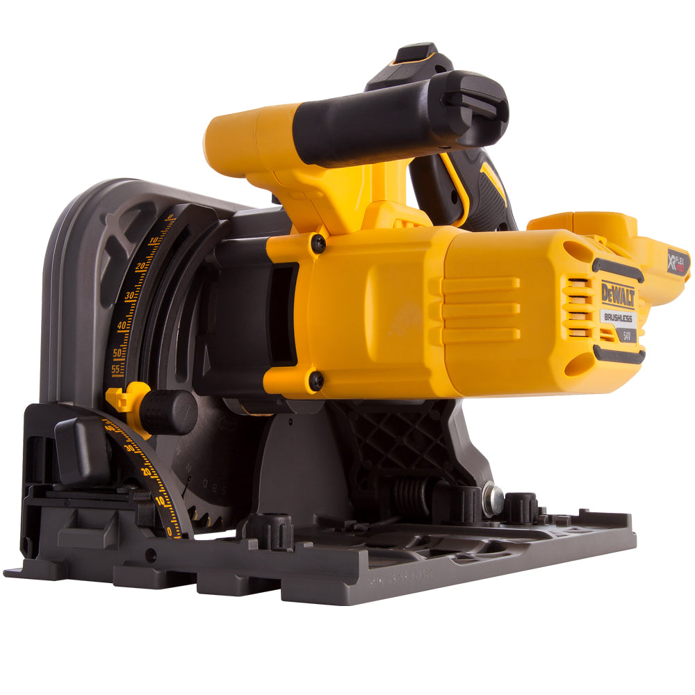DeWalt DCS520NT 54V XR Flexvolt Brushless 165mm Plunge Saw with 2 x 1.5m Guide Rail & Case + Rail Bag - MonkeyTools