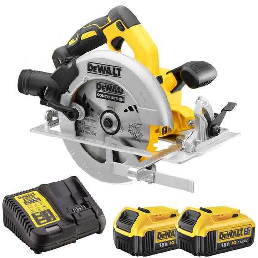 DeWalt DCS570N 18V 184mm Brushless Circular Saw with 2 x 4.0Ah Batteries & Charger - MonkeyTools