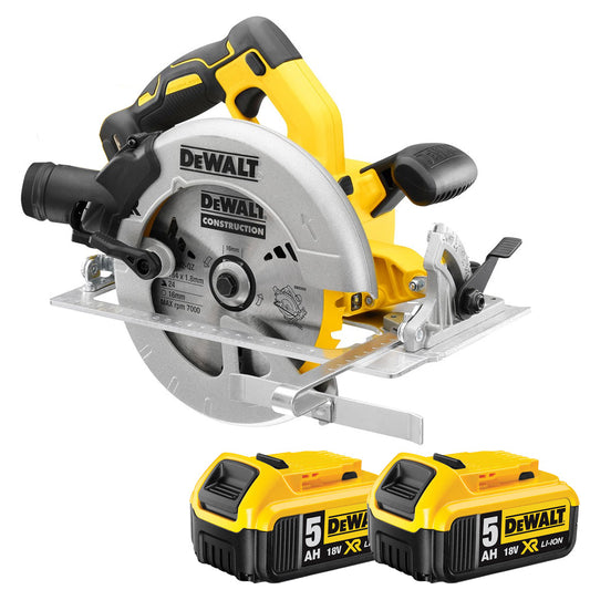 DeWalt DCS570N 18V 184mm Brushless Circular Saw with 2 x 5.0Ah Batteries - MonkeyTools